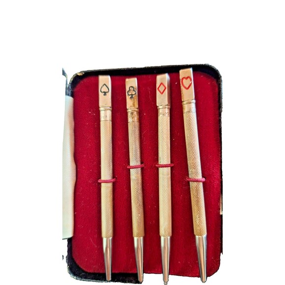 Vintage Set Of Bridge Pencils, English, Sterling Silver, Games, Mid 20th Century - Picture 3 of 6